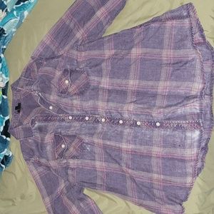 Purple plaid shirt torrid